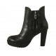 Bottines pour femmes avec elastique, fermeture éclair et plateforme en cuir noir talon 9 - Pointures disponibles:  42, 43