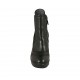 Botin para mujer con elastico, cremallera y plataforma en piel negra tacon 9 - Tallas disponibles:  42, 43