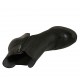 Bottines pour femmes avec elastique, fermeture éclair et plateforme en cuir noir talon 9 - Pointures disponibles:  42, 43