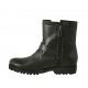 Bottines pour femmes avec fermeture éclair, boucle, elastique et goujons en cuir noir talon 3 - Pointures disponibles:  33, 44