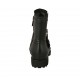 Bottines pour femmes avec fermeture éclair, boucle, elastique et goujons en cuir noir talon 3 - Pointures disponibles:  33, 44