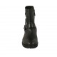 Bottines pour femmes avec fermeture éclair, boucle, elastique et goujons en cuir noir talon 3 - Pointures disponibles:  33, 44