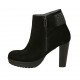 Bottine pour femmes avec fermeture éclair, plateforme, elastique et strass en daim noir talon 9 - Pointures disponibles:  34, 42, 43, 44