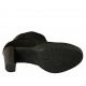 Stivaletto da donna con plateau, cerniera, elastico e strass da donna in camoscio nero tacco 9 - Misure disponibili: 33, 34, 42, 43, 44, 46