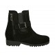 Bottine pour femmes avec fermetures éclair, elastique et boucle en daim noir et scintillant talon 3 - Pointures disponibles:  33, 34, 43, 44