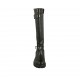 Woman's boot with zipper, elastic band and buckles in black leather heel 6 - Available sizes:  32