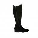 Woman's boot with zippers in black suede heel 3