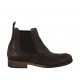 Botin elegante para hombre con elasticos y decoraciones Brogue en piel de color granate - Tallas disponibles:  37, 47, 48, 49, 50