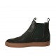 Botines para hombre en piel de color negro con elasticos verdes y decoración Brogue - Tallas disponibles:  37, 38, 47, 50