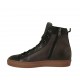 Zapato alto al tobillo con cremallera y cordones para hombre en piel negra y gris - Tallas disponibles:  37, 47, 48