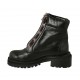 Stivaletto stringato da donna con cerniera frontale in pelle nera tacco 5 - Misure disponibili: 43, 44, 45, 46, 47