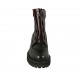 Stivaletto stringato da donna con cerniera frontale in pelle nera tacco 5 - Misure disponibili: 43, 44, 45, 46, 47