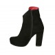 Stivaletto da donna in camoscio nero con cerniere, plateau e tacco 10 - Misure disponibili: 32, 42