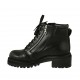 Bottines pour femmes avec lacets et fermetures éclair en cuir noir talon 5 - Pointures disponibles:  44