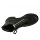 Bottines pour femmes avec lacets et fermetures éclair en cuir noir talon 5 - Pointures disponibles:  44