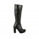 Woman's boot in black leather with zipper and platform heel 9 - Available sizes:  32