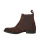 Bottines avec elastiques et bout Brogue pour femmes en daim marron talon 2 - Pointures disponibles:  33