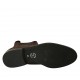 Stivaletto con elastici da donna in camoscio marrone con lavorazione Brogue tacco 2 - Misure disponibili: 33
