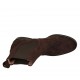 Bottines avec elastiques et bout Brogue pour femmes en daim marron talon 2 - Pointures disponibles:  33