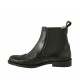Stivaletto con elastici da donna in pelle nera con lavorazione Brogue tacco 2 - Misure disponibili: 32, 34