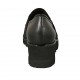 Zapato cerrado para mujer con elasticos en piel de color negro cuña 5 - Tallas disponibles:  44