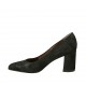 Woman's pump in black suede block heel 7 - Available sizes:  33, 34, 45