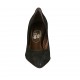 Woman's pump in black suede block heel 7 - Available sizes:  33, 34, 45