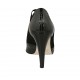 Scarpa a punta accollata da donna in camoscio e vernice nera con lacci in velluto tacco 9 - Misure disponibili: 32, 33, 34, 43