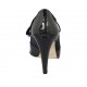 Scarpa accollata a punta da donna con lacci in velluto in camoscio e vernice blu e tessuto con motivo scozzese blu verde tacco 9 - Misure disponibili: 32, 33, 42, 43