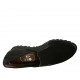 Woman's highfronted shoe with elastic bands in black suede and processed suede wedge heel 5 - Available sizes:  34, 42, 43, 44, 45