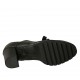 Scarpa stringata da donna con lavorazione Brogue in pelle nera tacco 6 - Misure disponibili: 43