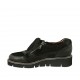Zapato con cordones y cremalleras para mujer en piel y gamuza negra cuña 3 - Tallas disponibles:  34, 43, 44, 45