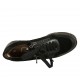 Zapato con cordones y cremalleras para mujer en piel y gamuza negra cuña 3 - Tallas disponibles:  34, 43, 44, 45