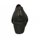 Scarpa accollata da donna con elastici e plantare estraibile in camoscio nero e vernice stampata canna di fucile zeppa 5 - Misure disponibili: 34, 43