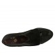 Zapato cerrado para mujer con elasticos y plantilla extraible en gamuza negra y charol imprimido gris cuña 5 - Tallas disponibles:  34, 43