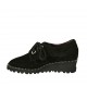 Zapato para mujer con cordones, plantilla extraible y tachuelas en gamuza negra cuña 4 - Tallas disponibles:  34, 44