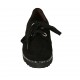Zapato para mujer con cordones, plantilla extraible y tachuelas en gamuza negra cuña 4 - Tallas disponibles:  34, 44