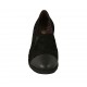 Zapato cerrado para mujer con elasticos y plantilla extraible en gamuza y piel negra tacon 5 - Tallas disponibles:  31, 33, 44