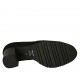 Woman's highfronted shoe with elastics and removable insole in black suede and leather heel 5 - Available sizes:  31, 33, 44