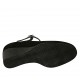 Decolté da donna con cinturino e plantare estraibile in camoscio e vernice nera zeppa 5 - Misure disponibili: 44