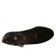 Decolté da donna con cinturino e plantare estraibile in camoscio e vernice nera zeppa 5 - Misure disponibili: 44