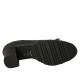 Zapato cerrado para mujer con elasticos, plantilla extraible y flecos en piel negra y granate tacon 5 - Tallas disponibles:  33, 42, 43, 44, 45
