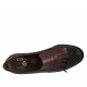 Damenschuh mit herausnehmbarer Innensohle, Gummibändern und Fransen aus schwarzem und bordeauxfarbenem Leder Absatz 5 - Verfügbare Größen:  33, 42, 43, 44, 45