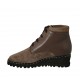 Bottines pour femmes avec lacets, semelle amovible et goujons en cuir et daim taupe talon compensé 4 - Pointures disponibles:  31, 33, 34, 42, 43, 44, 45