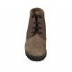Bottines pour femmes avec lacets, semelle amovible et goujons en cuir et daim taupe talon compensé 4 - Pointures disponibles:  31, 33, 34, 42, 43, 44, 45