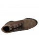 Bottines pour femmes avec lacets, semelle amovible et goujons en cuir et daim taupe talon compensé 4 - Pointures disponibles:  31, 33, 34, 42, 43, 44, 45
