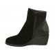 Stivaletto da donna con plantare estraibile e cerniera in pelle, camoscio e camoscio stampato nero zeppa 5 - Misure disponibili: 31, 32, 33, 42, 43, 44