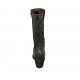 Demi-bottes pour femmes avec fermeture éclair, elastiques et semelle amovible en cuir noir talon compensé 5 - Pointures disponibles:  42, 43