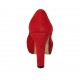 Zapato de salon para mujer con plataforma en gamuza roja tacon 9 - Tallas disponibles:  34