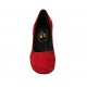 Zapato de salon para mujer con plataforma en gamuza roja tacon 9 - Tallas disponibles:  34